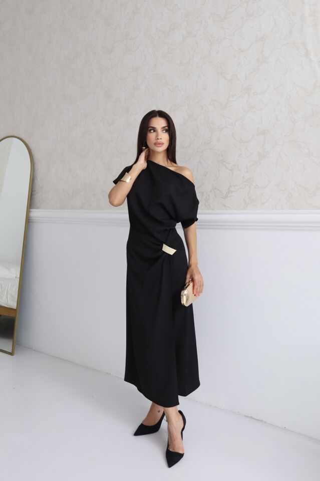 KAYIK YAKA TOKALI ELBİSE