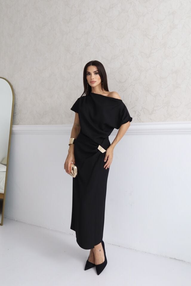 KAYIK YAKA TOKALI ELBİSE