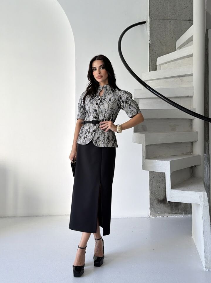 Dantel Kaplamalı Etekli Takım