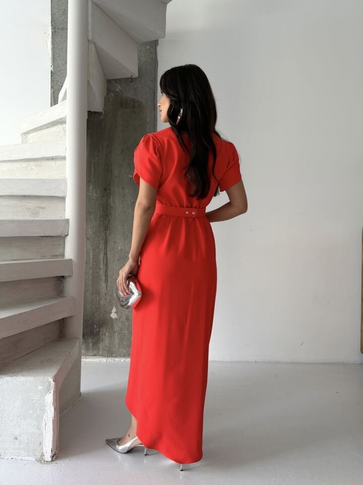 Kruvaze Detaylı Elbise