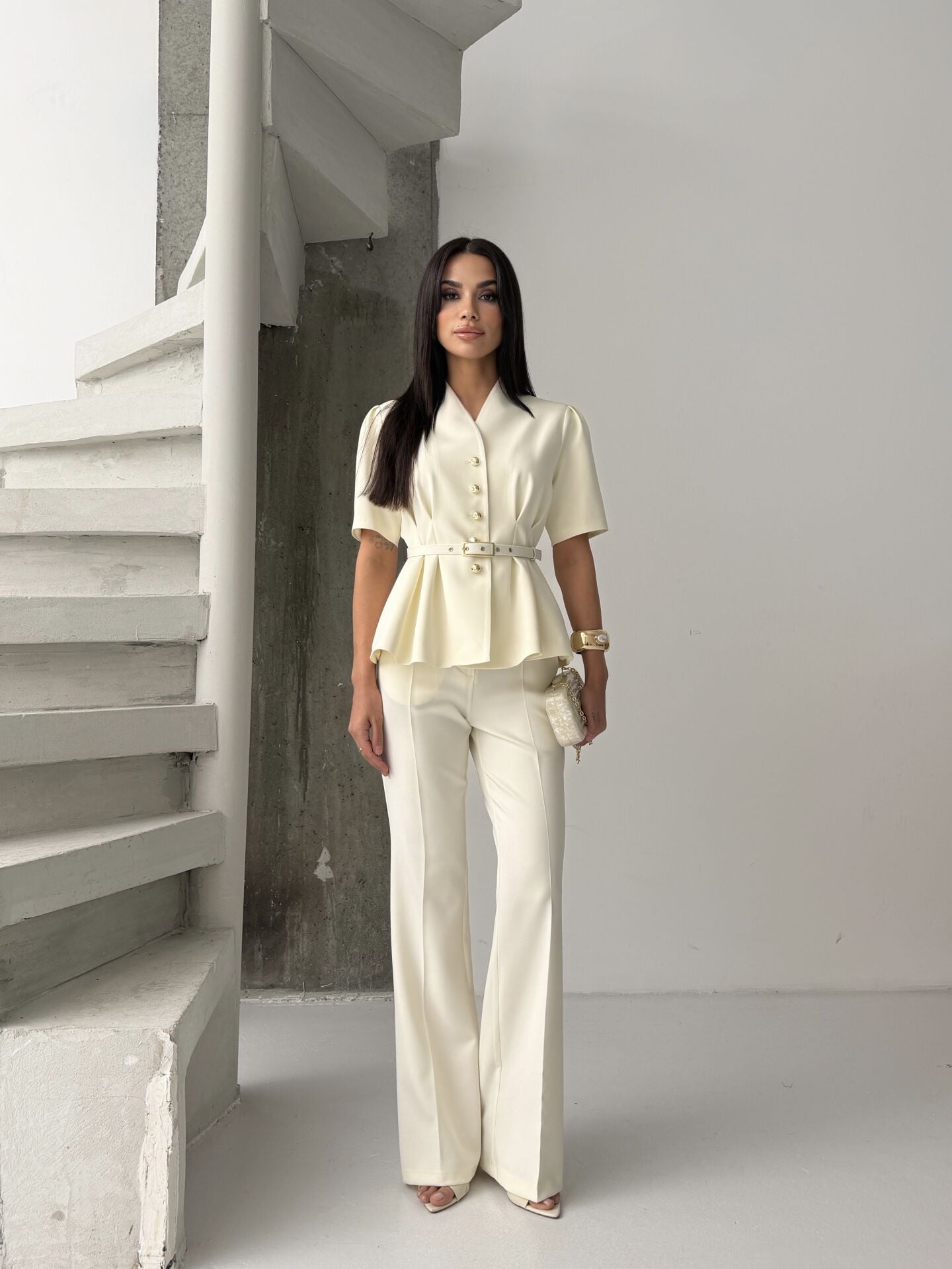 Düğme Detaylı Takım