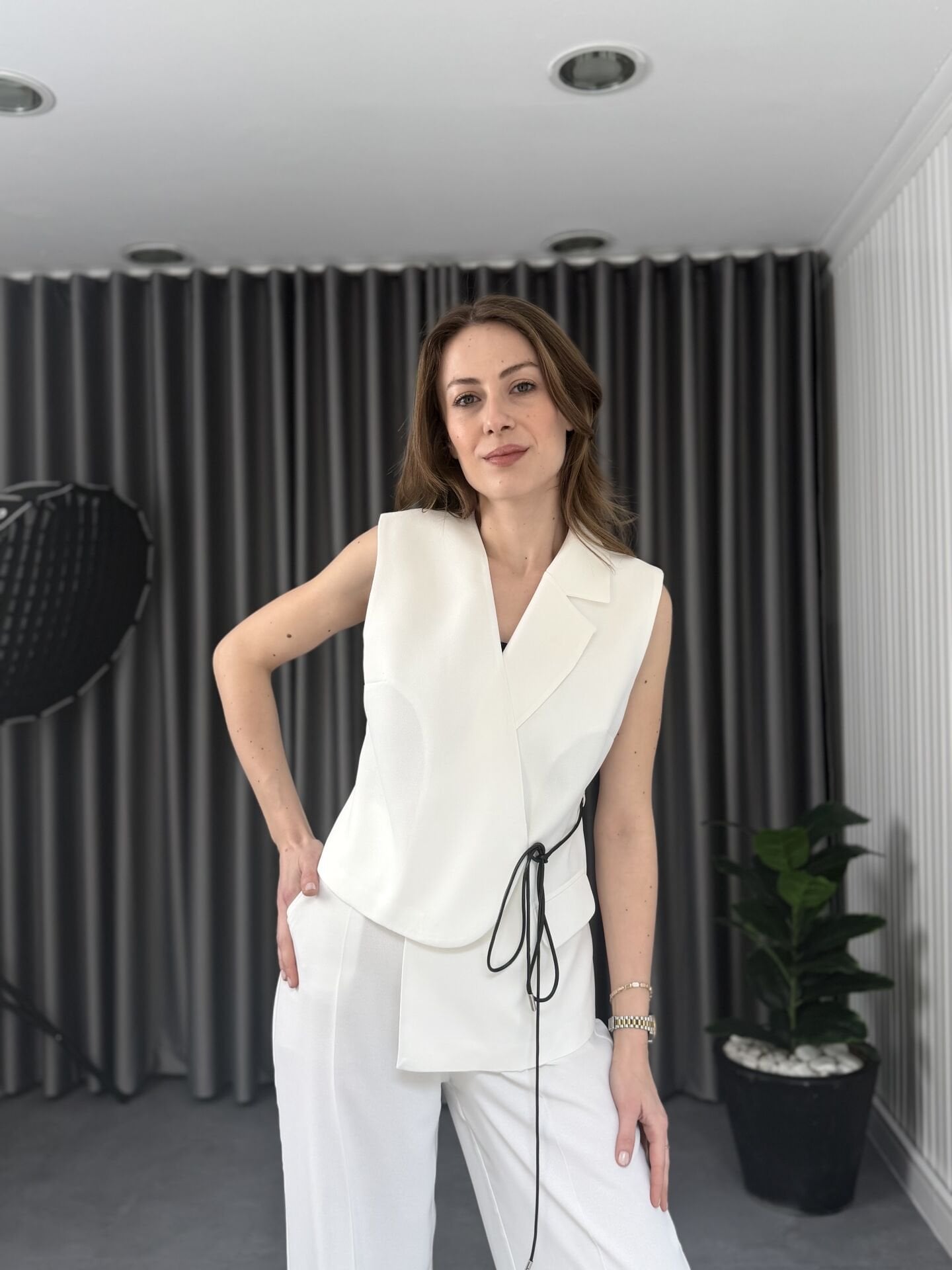 BELDEN BAĞLAMALI TAKIM Beyaz - L