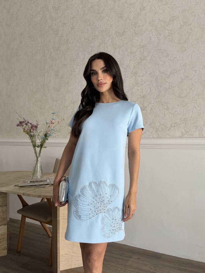 Nakış İşlemeli Elbise B.Mavi̇ - XXL