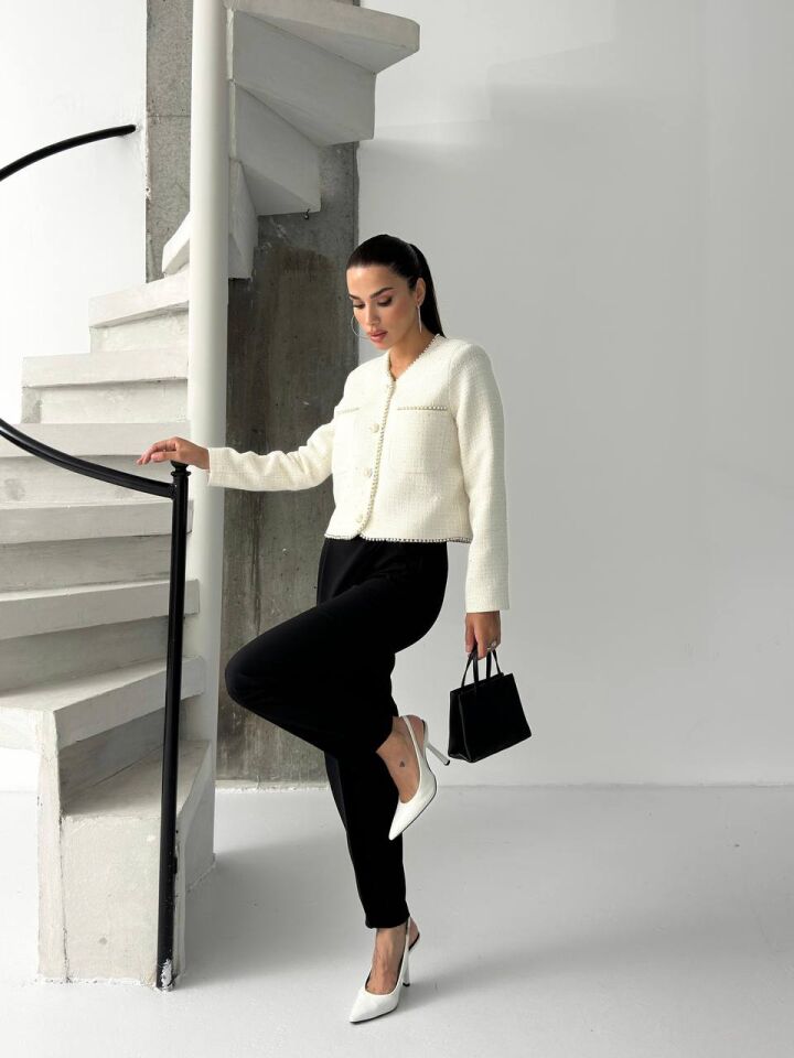 Taş İşlemeli Ceket-Pantolon Takım