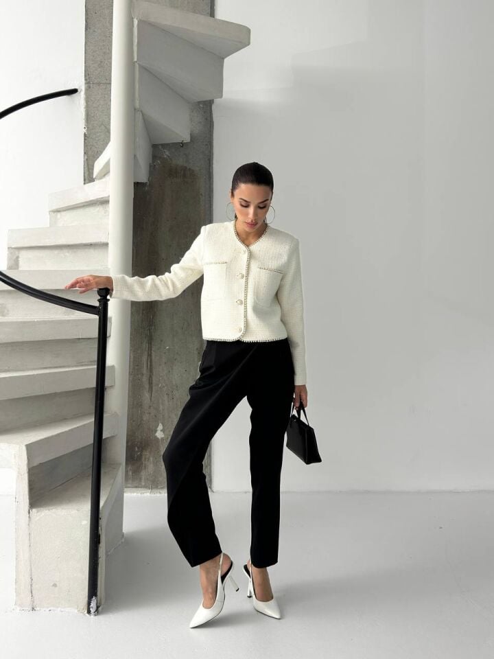 Taş İşlemeli Ceket-Pantolon Takım