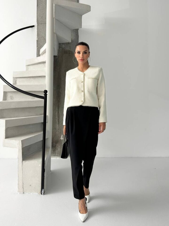 Taş İşlemeli Ceket-Pantolon Takım