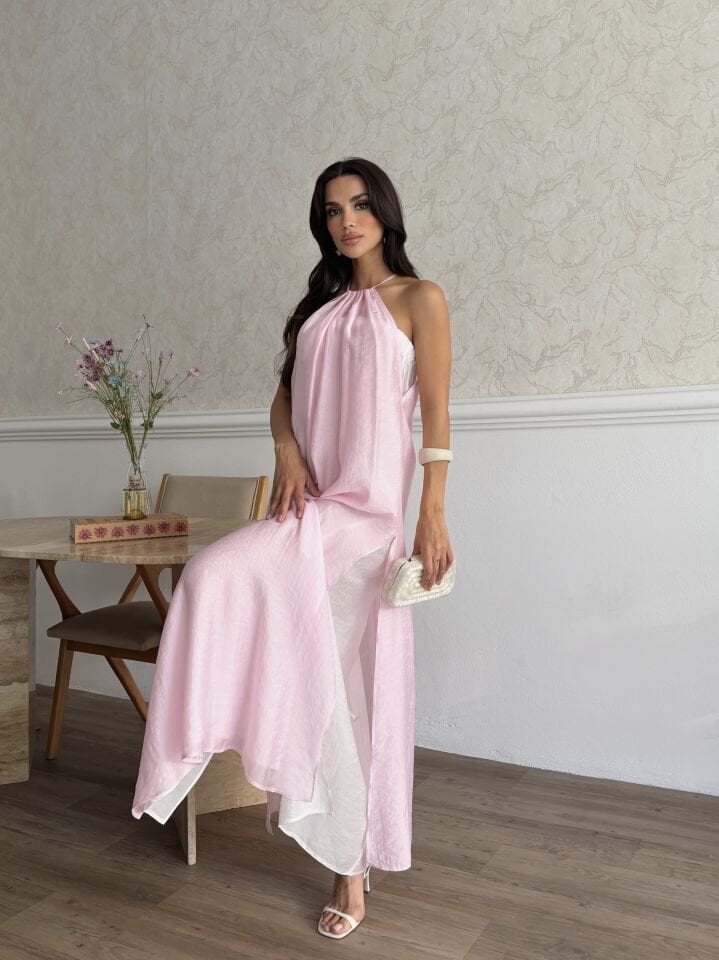 İKİ PARÇALİ ELBİSE Pembe