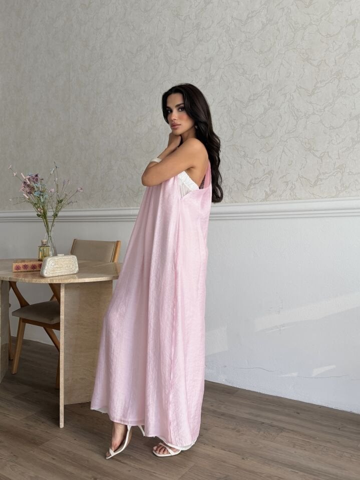 İKİ PARÇALİ ELBİSE Pembe