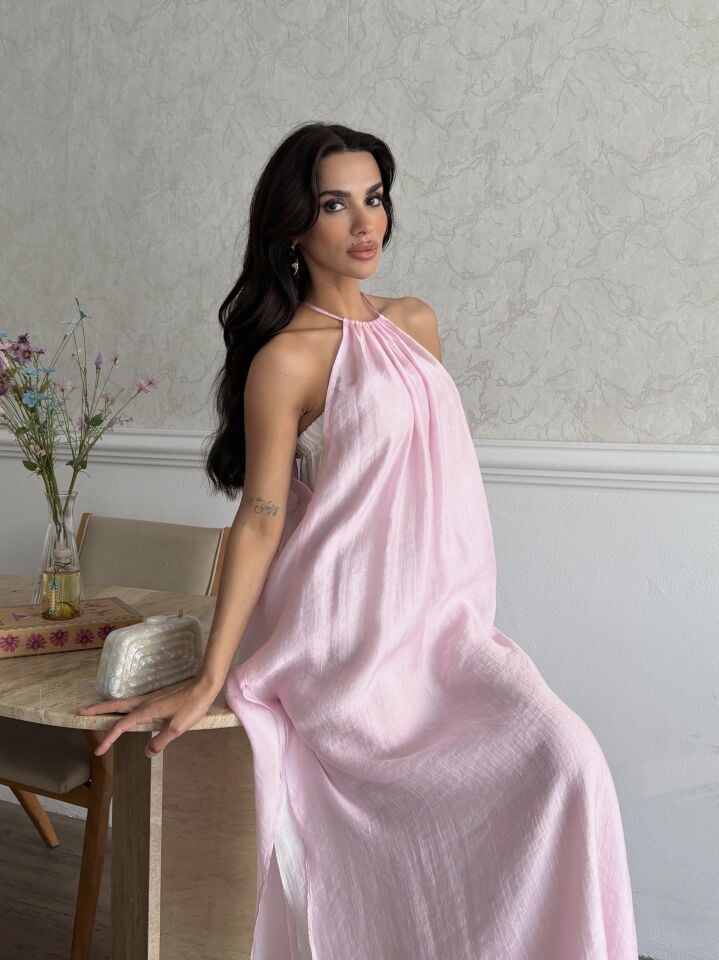 İKİ PARÇALİ ELBİSE Pembe